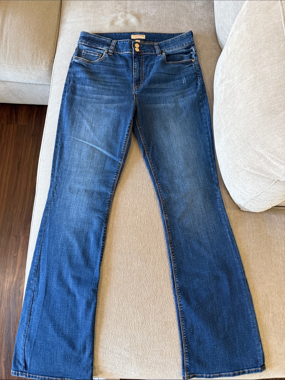 Kut from the Kloth Dark Blue Flare Jeans with Double-Waist Buttons